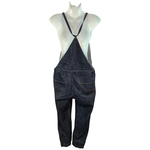 WRAP LONDON Overalls Black Denim Cotton Raw Hem Skinny Leg Women’s Size 6 - Picture 3 of 11
